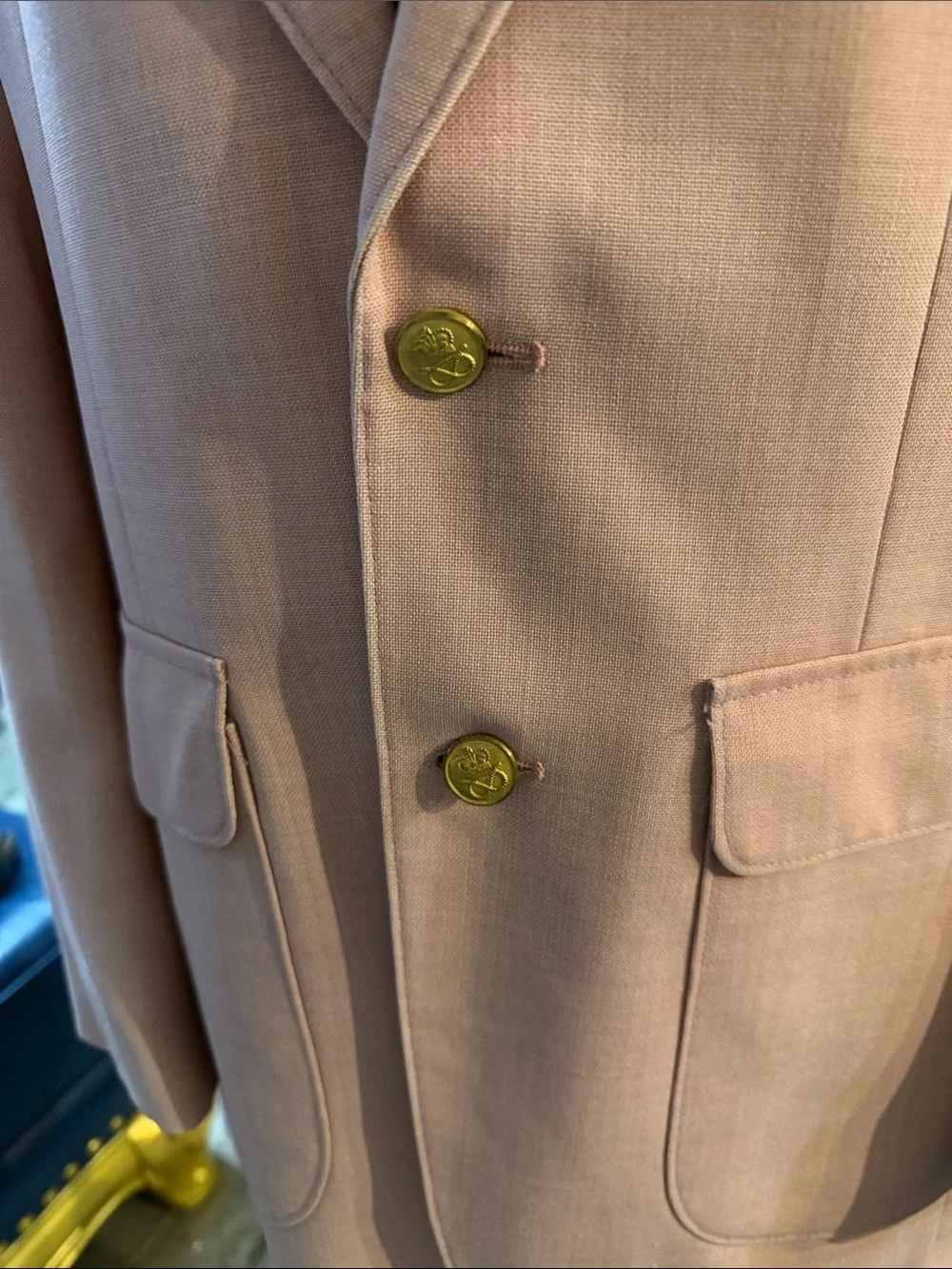 Vintage Classic Men's Blazer in Blush Pink